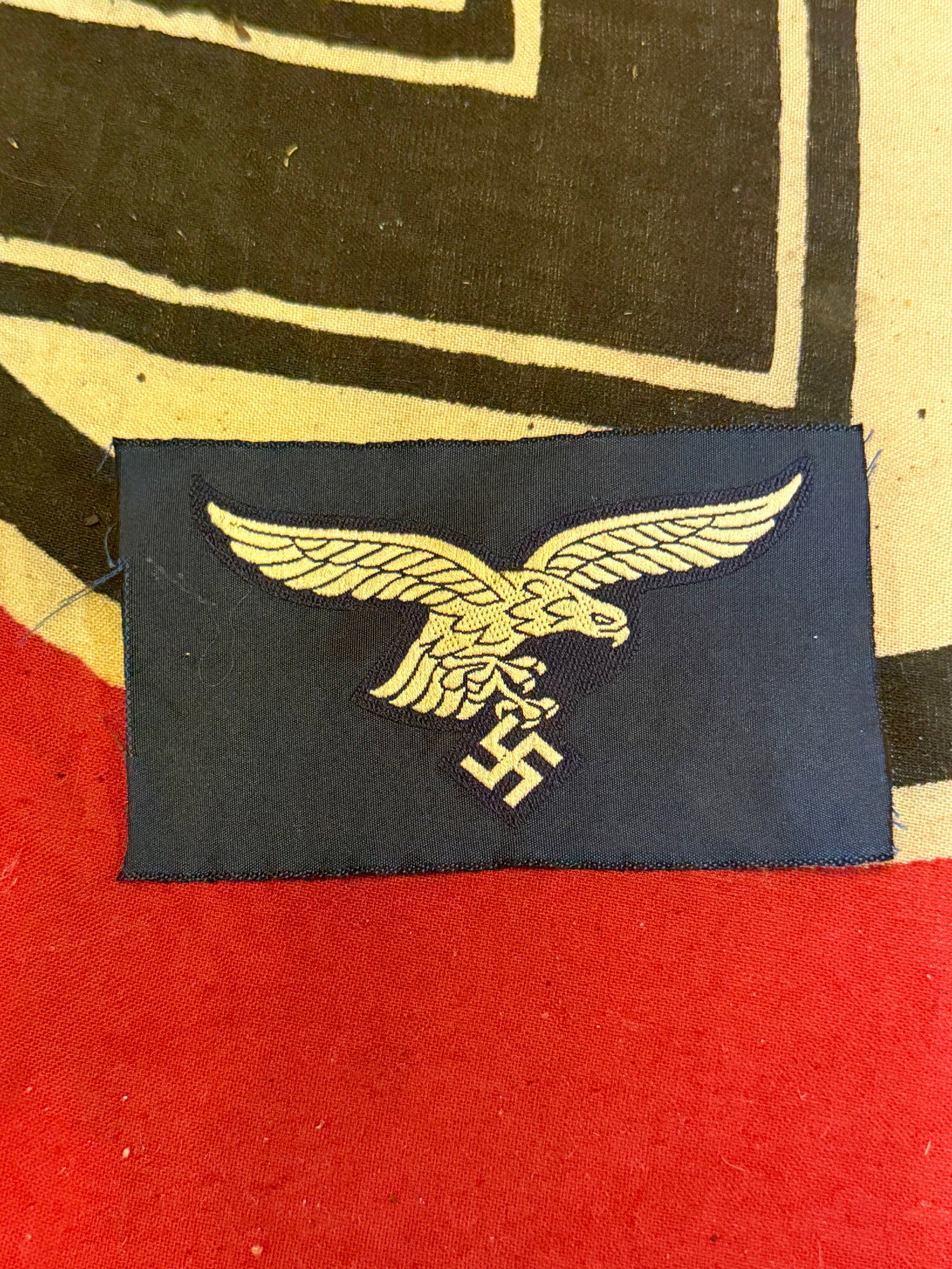 WW2 German EM Bevo Luftwaffe Breast Eagle: WW2 German EM Bevo Luftwaffe Breast Eagle. It is an unissued piece in decent condition. Well preserved and collected. Please view all detailed pictures. A scarce example.