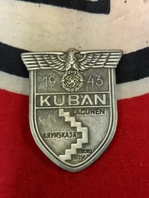 WW2 German KUBAN Service Shield Badge Pin