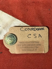 RARE CIVIL WAR CONFEDERATE CSA BUTTON BY W. STOKES KIRK