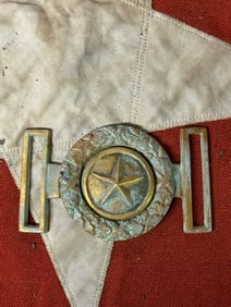 RARE CIVIL WAR CONFEDERATE CSA TEXAS 2-PIECE BELT PLATE BUCKLE