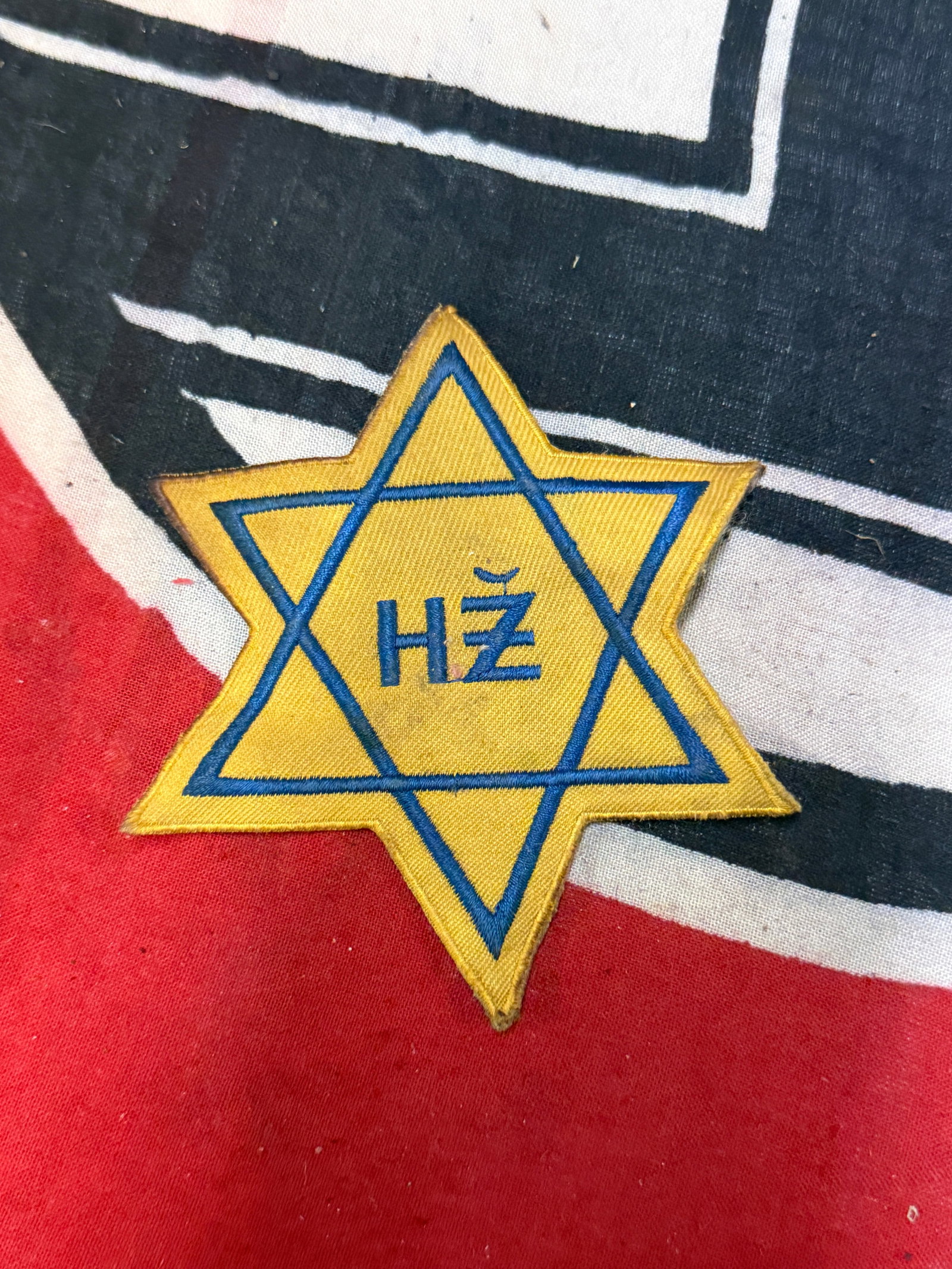 WW2 German HZ Konzentrationslager Star Of David Patch: WW2 German HZ Konzentrationslager Star Of David Patch. A very rare find. Shows good wear and use with a beautiful overall patina. Please view all detailed pictures. A very rare example of the time per