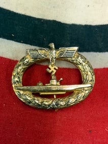 RARE WW2 GERMAN KRIEGSMARINE U-BOAT WAR BADGE