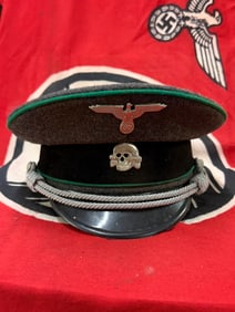 WW2 GERMAN WAFFEN SS OFFICER WOOL VISOR CAP GEBIRGSJAGER