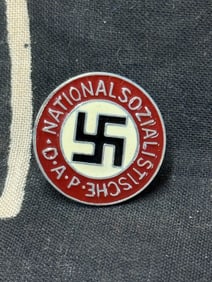 WW2 GERMAN NSDAP ENAMELED LAPEL PIN - SCREW BACK CONSTRUCTION