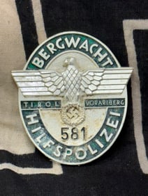 A WW2 German Badge of the "Bergwacht Hilfspolizei Tirol Vorarlberg"