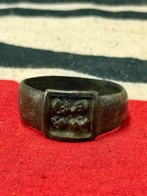 RARE WW2 GERMAN TOTENKOPS SS SKULLS 800 SILVER RING
