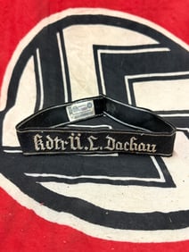 WW2 German Kdre.U.L.Dachau Waffen SS Cuff Title With RZM Paper Tag