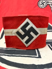 WW2 GERMAN HITLER YOUTH ARMBAND WITH RZM PAPER TAG