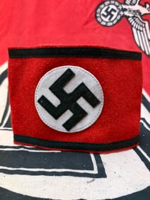 EARLY WW2 GERMAN WAFFEN SS ARMBAND WITH RZM CLOTH TAG