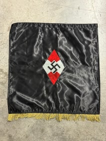 EARLY WW2 GERMAN HITLER YOUTH TRUMPET BANNER