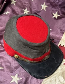 CIVIL WAR CONFEDERATE CSA ARTILLERY FORAGE CAP HAT KEPI
