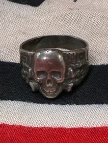 WWII GERMAN WEST WALL CANTINE RING IN SILVER