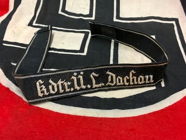 WW2 German Kdre.U.L.Dachau Brassard, Waffen SS Cuff Title