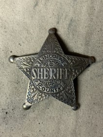 1800'S LINCOLN SHERIFF COUNTY BADGE