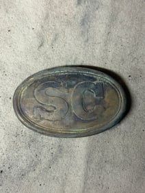 CIVIL WAR CONFEDERATE S.C. SOUTH CAROLINA REBEL OVAL BELT PLATE BUCKLE