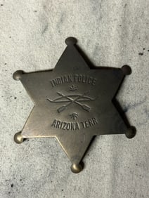 1800'S INDIAN POLICE ARIZONA TERR. BADGE