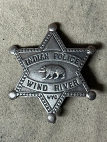 1800'S INDIAN POLICE WIND RIVER WYO. BADGE