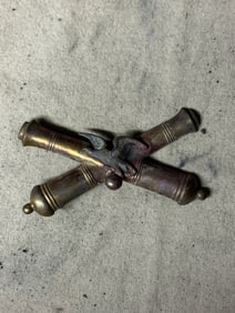 RARE CIVIL WAR ARTILLERY MILITIA HEADGEAR BADGE INSIGNIA