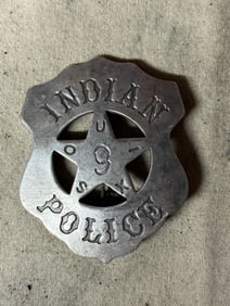 1800'S SOUIX INDIAN #9 POLICE BADGE