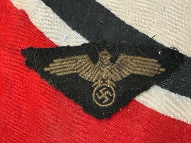 WW2 GERMAN WAFFEN SS-VT CAP EAGLE IN CLOTH