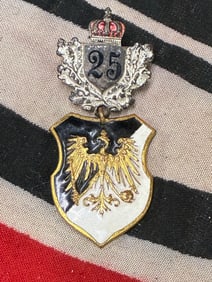 ORIGINAL PRUSSIAN LANDSKREIG VERBAN WITH RARE 25 YEAR DEVICE
