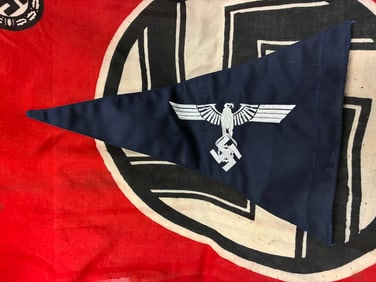 ULTRA RARE WW2 GERMAN TENO PENNANT - DOUBLE SIDED