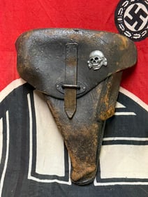 WW2 GERMAN TOTENKOPF DEATH'S HEAD LUGER HOLSTER