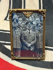 FRAMED WW2 GERMAN ADOLF HITLER WITH ELITES PHOTOGRAPH