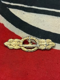 WW2 German Kriegsmarine U-boat Combat Clasp, Gold - Maker Marked