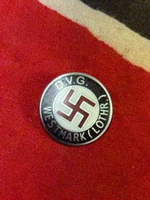 WW2 German Third Reich D.V.G. Westmark NSDAP Membership Pin By W. REDO