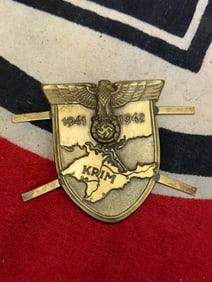 RARE WW2 GERMAN LDO KRIM SHIELD