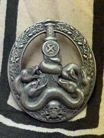 WW2 German Anti partisan badge in silver – C.E. Juncker, Berlin