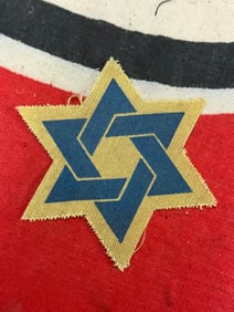 WW2 GERMAN POLISH JEW'S STAR OF DAVID PATCH, CLOTHING-REMOVED
