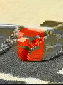 WW2 GERMAN LUFTWAFFE ENAMELED PILOTS RING IN 800 SILVER