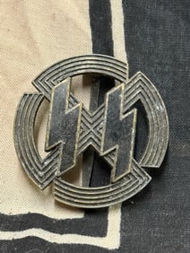 WW2 GERMAN SS PROFICIENCY RUNES BADGE AWARD IN BRONZE BY RZM