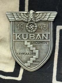 RARE WW2 GERMAN KUBAN SERVICE SHEILD BADGE