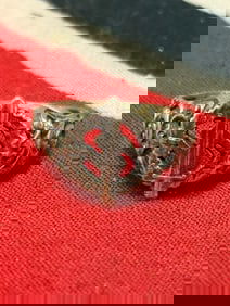SCARCE WW2 GERMAN SA SPORTS BADGE RING IN 800 SILVER