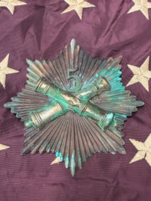 CIVIL WAR CROSSED CANNONS ARTILLERY #5 SHAKO HEADGEAR BADGE INSIGNIA