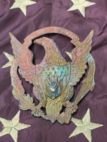 RARE INDIAN WARS TELEGRAPH DIVISION OFFICERS SHAKO HAT DEVICE BADGE