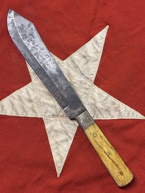 ANTIQUE 18TH CENTURY BONE HANDLE BOWIE KNIFE MARKED HB - HUDSON BAY