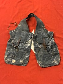 RARE CIVIL WAR CONFEDERATE CSA DOUBLE SIDED TARRED LEATHER HAVERSACK BAG