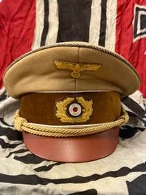 German WWII NSDAP Kreisleitung District Political Leader's Visor Cap - Maker Marked