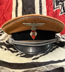 WW2 German Hitler Youth Leader Visor Cap With RZM Paper Tag