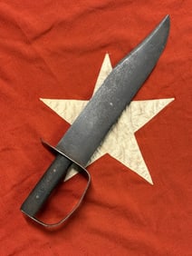 CIVIL WAR CONFEDERATE CSA D-GUARD CLIP POINT BOWIE KNIFE MARKED AUGUSTA ARSENAL