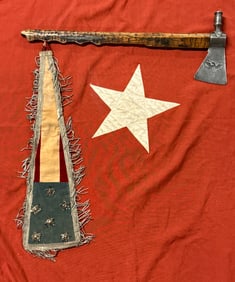 1800'S NATIVE AMERICAN D.C. INDIAN DELEGATE DRESS TOMAHAWK WITH DROP - SMOKING PIPE