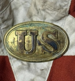RARE CIVIL WAR UNION U.S. OFFICER OVAL BELT PLATE BUCKLE