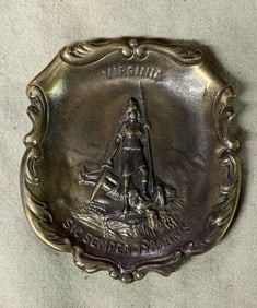 RARE CIVIL WAR CONFEDERATE CSA VIRGINIA OFFICER ASH TRAY