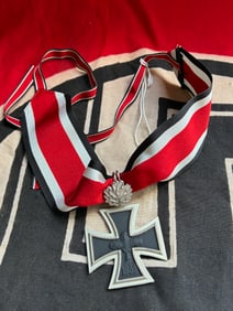 WW2 GERMAN KNIGHTS CROSS OF THE IRON CROSS WITH OAK LEAVES AND LONG RIBBON