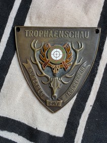 SCARCE WW2 GERMAN HUNTING ASSOCIATION PLAQUE BY C. POELLATH SCHROBENHAUSEN