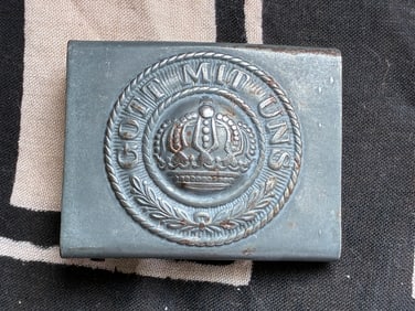 SCARCE WW1 GERMAN PRUSSIAN BELT BUCKLE - GOTT MIT UNS
